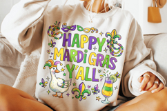 Happy Mardi Gras Y'all PNG, Fleur De Lis PNG, Fat Tuesday Product Image 2