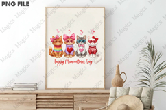 Happy Meowentines Cats PNG Product Image 3
