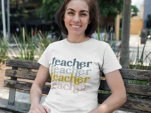 Teacher SVG, Teacher shirt SVG, Vintage font, stacked words Product Image 2