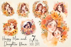 Happy Mom and Daughter flower Sublimation Bundle Product Image 1