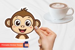 Happy Monkey Sticker, Funny Monkey Sticker, Animal Sticker Product Image 1