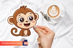 Happy Monkey Sticker, Animal Sticker, Funny Monkey Sticker Product Image 1