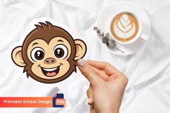 Happy Monkey Sticker, Animal Sticker, Funny Monkey Sticker Product Image 1