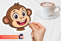 Happy Monkey Sticker, Funny Monkey Sticker, Animal Sticker Product Image 1