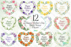 Happy Mother’s Day Birth Flower Clipart Product Image 1
