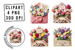 Whimsical Happy Mother's Day Clipart Product Image 1