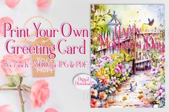 Happy Mother&#039;s Day Card, Floral Printable Greeting Card d1 Product Image 1