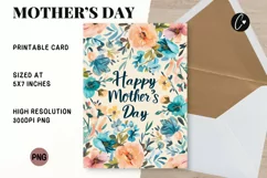 Happy Mother's Day Flower Card | Mother's Day Printable Product Image 1