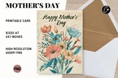 Vintage Flowers Mother's Day Card | Mother's Day Printable Product Image 1