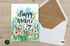 Watercolor Happy Mother's Day Card | Mother's Day Printable Product Image 2