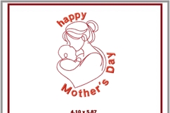 Happy Mothers Day Embroidery Design Mother Child Silhouette Product Image 2