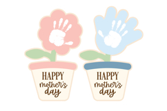 Happy Mothers Day Handprint Pots Laser Cut SVG Templates Product Image 2