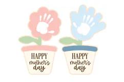 Happy Mothers Day Handprint Pots Laser Cut SVG Templates Product Image 2