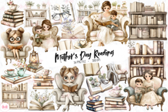 Happy Mother&#039;s Day Reading Clipart - 36 Png Bundle Product Image 1