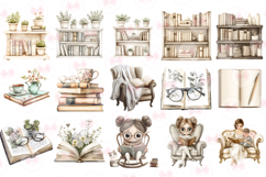 Happy Mother&#039;s Day Reading Clipart - 36 Png Bundle Product Image 4