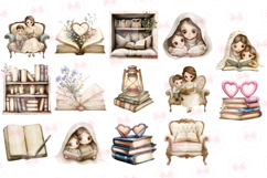 Happy Mother&#039;s Day Reading Clipart - 36 Png Bundle Product Image 2