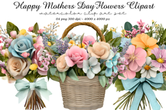 Watercolor Happy Mother's Day Clipart Product Image 1