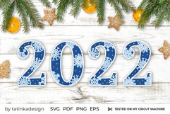 Happy New Year 2022, New Year papercut, 3d layered SVG Product Image 1