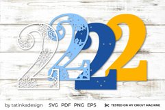 Happy New Year 2022, New Year papercut, 3d layered SVG Product Image 2