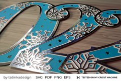 Happy New Year 2022, New Year papercut, 3d layered SVG Product Image 3