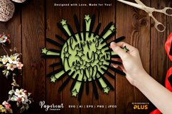 Happy New Year 2022 Round Ornament Papercut Product Image 1