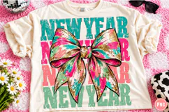 New Year Colorful Bow PNG | Glam Retro Celebration Png Product Image 1