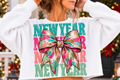 New Year Colorful Bow PNG | Glam Retro Celebration Png Product Image 2