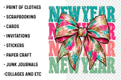 New Year Colorful Bow PNG | Glam Retro Celebration Png Product Image 3