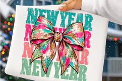 New Year Colorful Bow PNG | Glam Retro Celebration Png Product Image 4