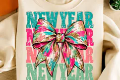 New Year Colorful Bow PNG | Glam Retro Celebration Png Product Image 5