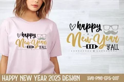 Happy new year y'all SVG, Happy New Year SVG Product Image 1