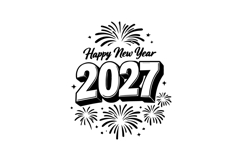 Happy New Year 2027 3D Typography Vertical Design Product Image 1