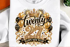 Happy New Year 2027 PNG | Black Gold Glitter Luxury Party Su Product Image 2