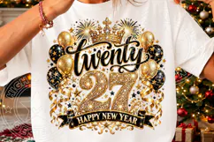Happy New Year 2027 PNG | Black Gold Glitter Luxury Party Su Product Image 3