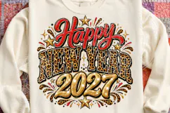 Happy New Year 2027 Leopard Print Glam Celebration PNG Product Image 4