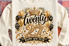 Happy New Year 2027 PNG | Black Gold Glitter Luxury Party Su Product Image 4