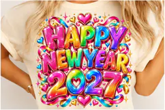 Happy New Year 2027 PNG | Colorful Rainbow Glitter Png Product Image 4