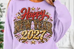 Happy New Year 2027 Leopard Print Glam Celebration PNG Product Image 5