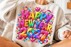 Happy New Year 2027 PNG | Colorful Rainbow Glitter Png Product Image 5