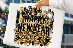 Happy New Year 2027 PNG | Leopard Disco Ball Glam Party Png Product Image 4