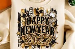 Happy New Year 2027 PNG | Leopard Disco Ball Glam Party Png Product Image 5