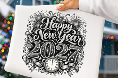 Happy New Year 2027 PNG | Vintage Retro Countdown Png Product Image 4