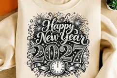 Happy New Year 2027 PNG | Vintage Retro Countdown Png Product Image 5