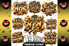 Happy New Year 2026 Retro Sublimation Product Image 1