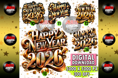 Happy New Year 2026 Retro Sublimation Product Image 3