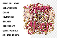Happy New Year PNG | Pink Leopard Rhinestone Glitter Party Product Image 3