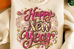 Happy New Year PNG | Pink Leopard Rhinestone Glitter Party Product Image 5