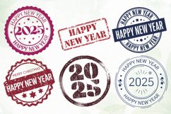 Happy New Year Post Stamps SVG PNG Product Image 7