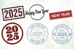 Happy New Year Post Stamps SVG PNG Product Image 6