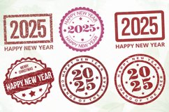 Happy New Year Post Stamps SVG PNG Product Image 5